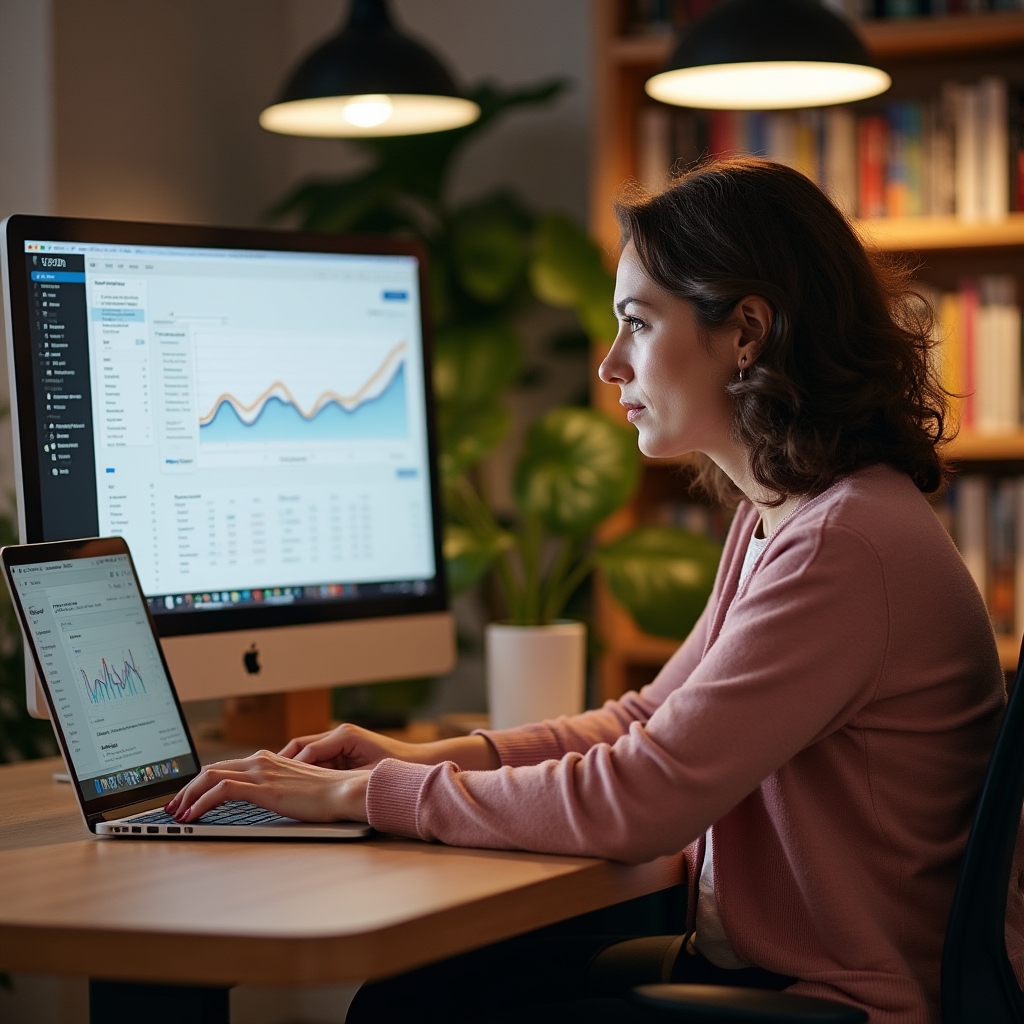Pulpit analityczny Google Analytics na laptopie